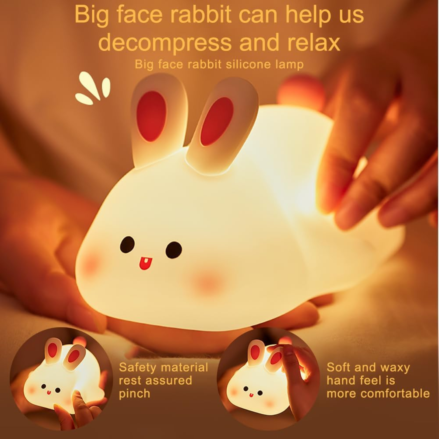 Cute LED Touch Sensor Rabbit Night Light